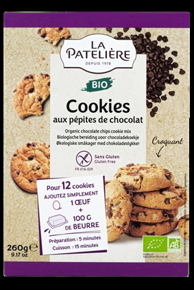 LA PATELIERE Cookiemix m/Chokoladestykker, Økologisk Glutenfri