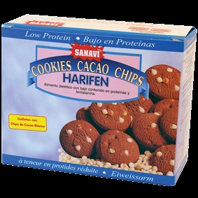 SANAVI Cookies med Hvid Chokolade, Lavt Proteinindhold